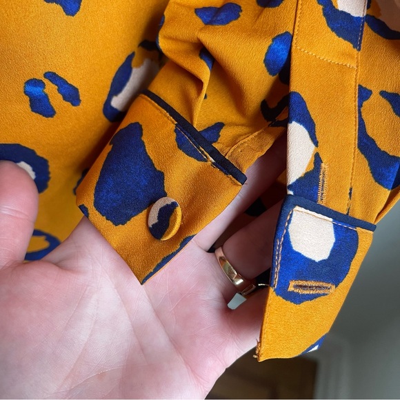 3.1 Phillip Lim x Target Animal Print Blazer Smoking Jacket Medium Orange Blue - Picture 6 of 8